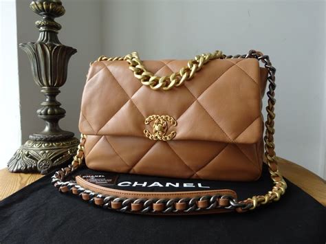 chanel 19 flap caramel|chanel 19 flap bag large.